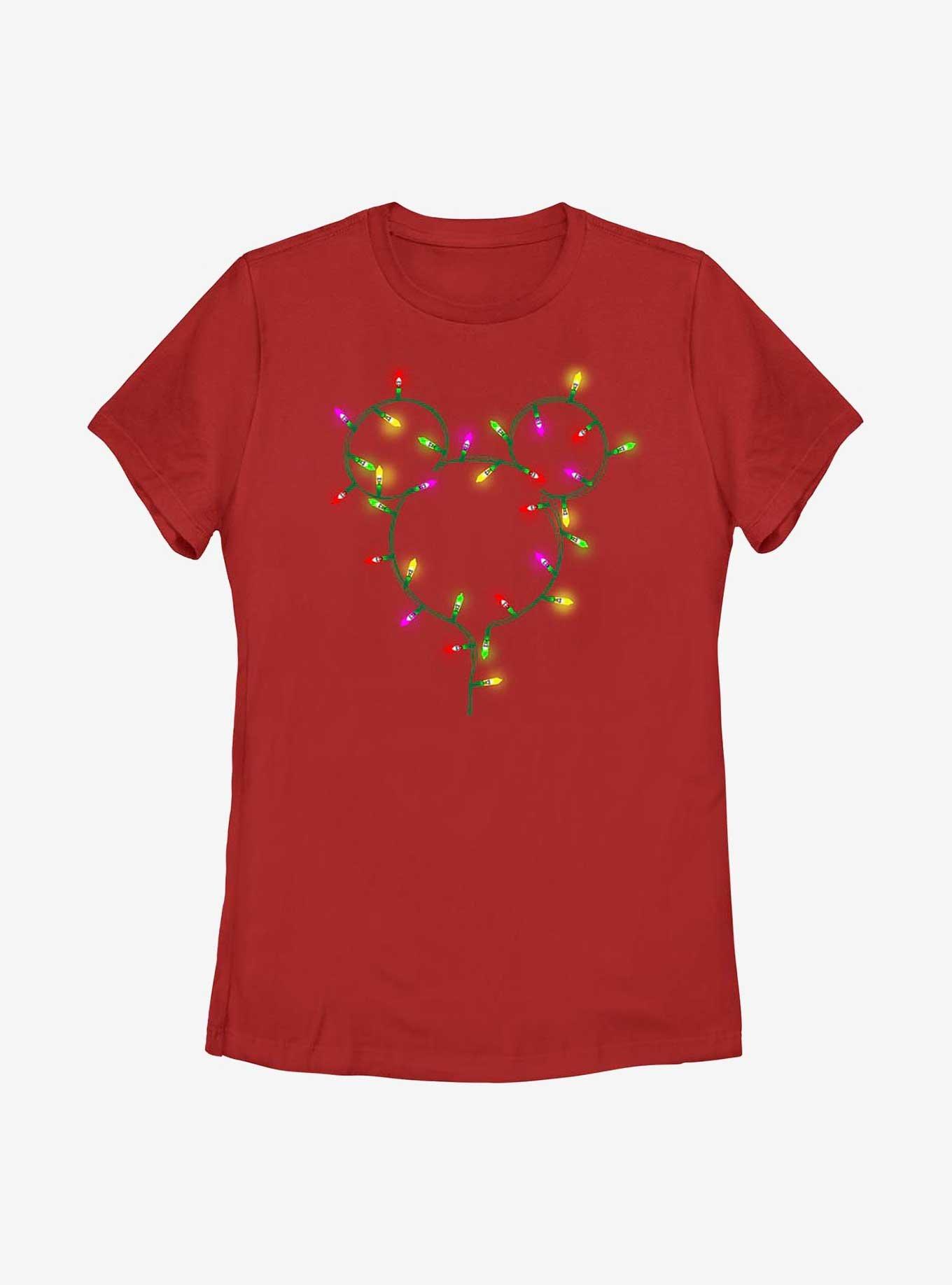 Disney Mickey Mouse Christmas Light Strand Womens T-Shirt, , hi-res