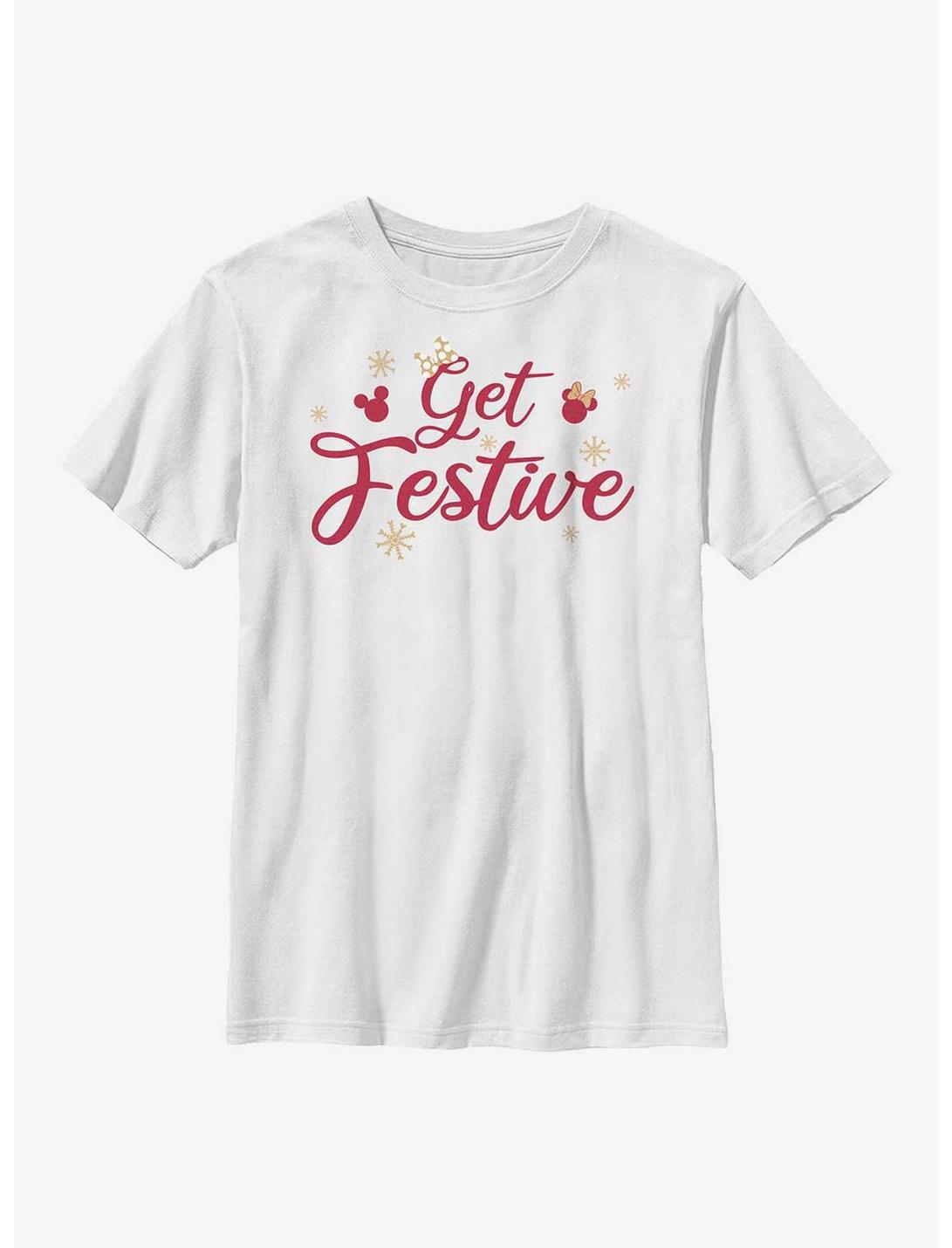 Disney Mickey Mouse Get Festive Youth T-Shirt, WHITE, hi-res
