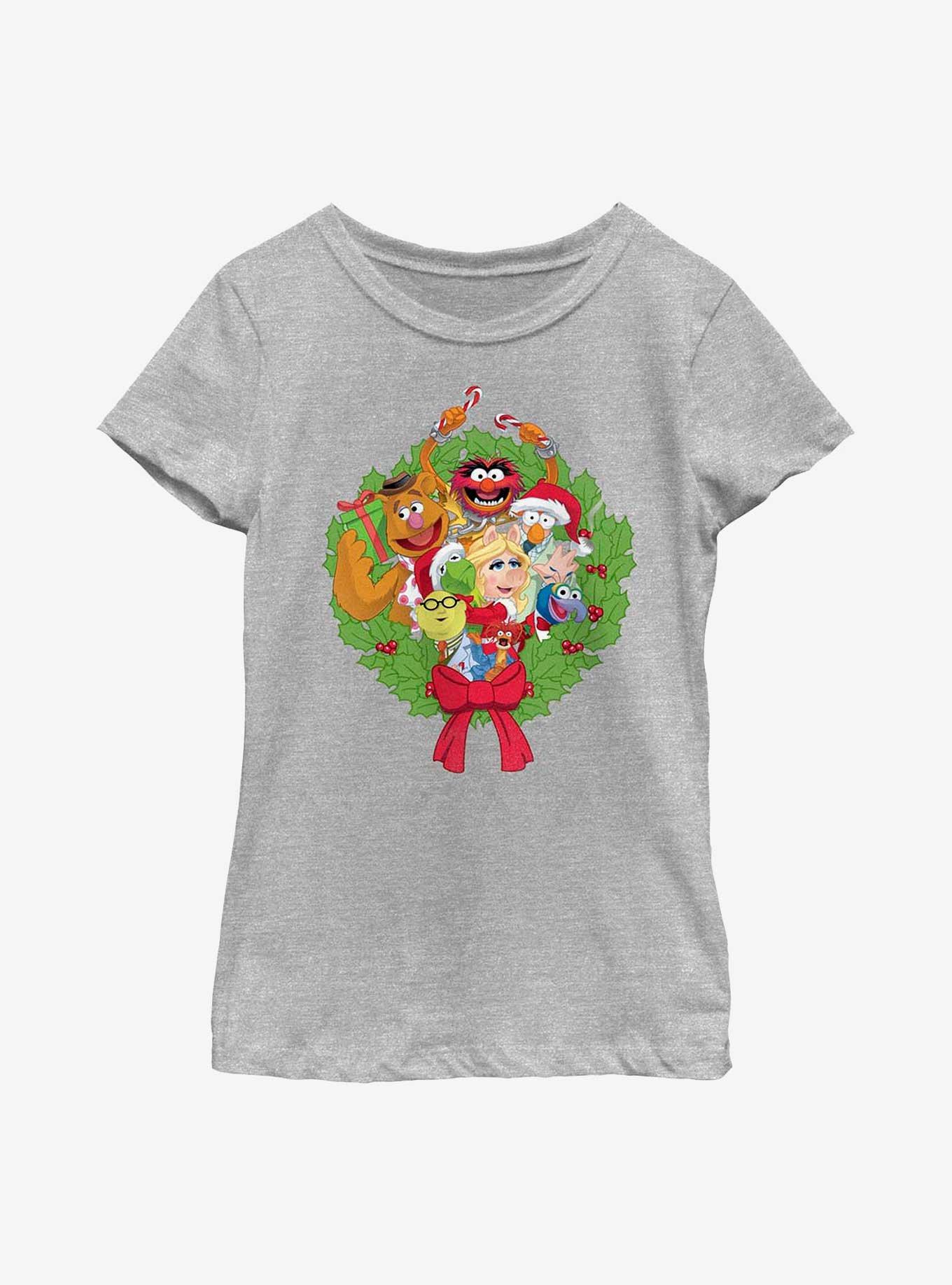 Disney The Muppets Group Wreath Youth Girls T-Shirt, ATH HTR, hi-res