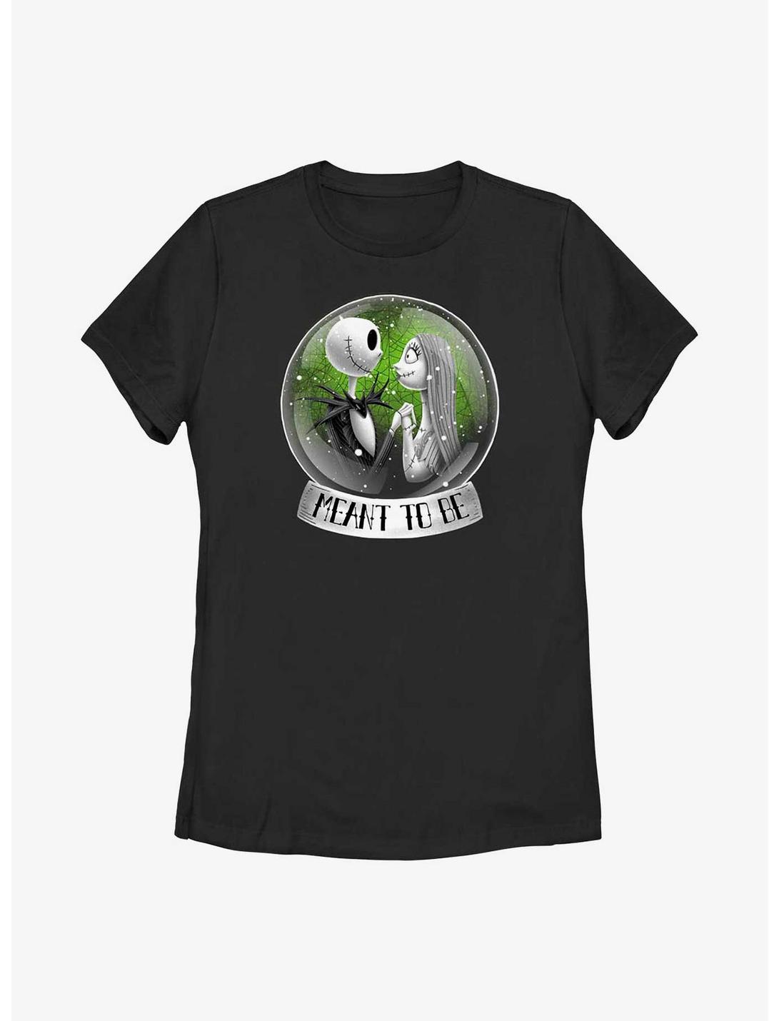 The Nightmare Before Christmas Jack & Sally Snow Globe Womens T-Shirt, BLACK, hi-res