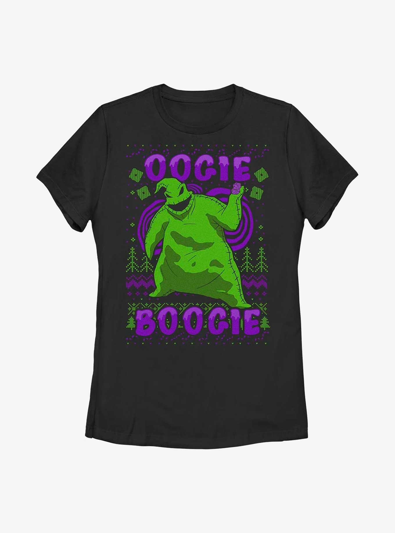The Nightmare Before Christmas Oogie Boogie Ugly Sweater Womens T-Shirt, BLACK, hi-res