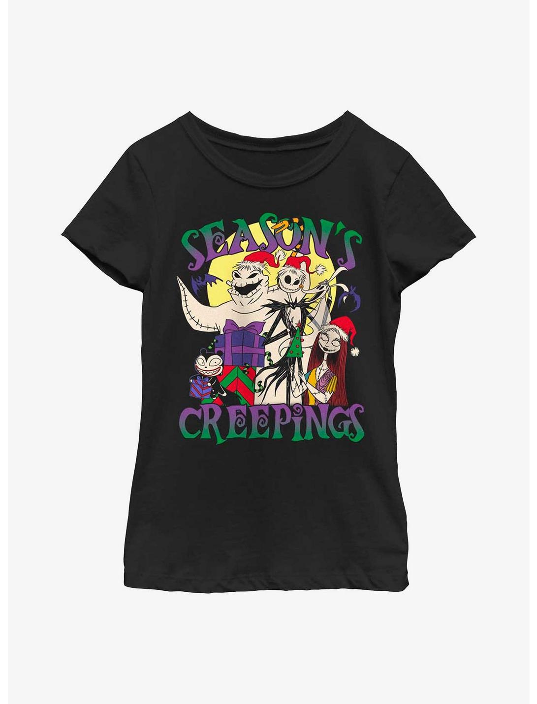 The Nightmare Before Christmas Season's Creepings Youth Girls T-Shirt, BLACK, hi-res