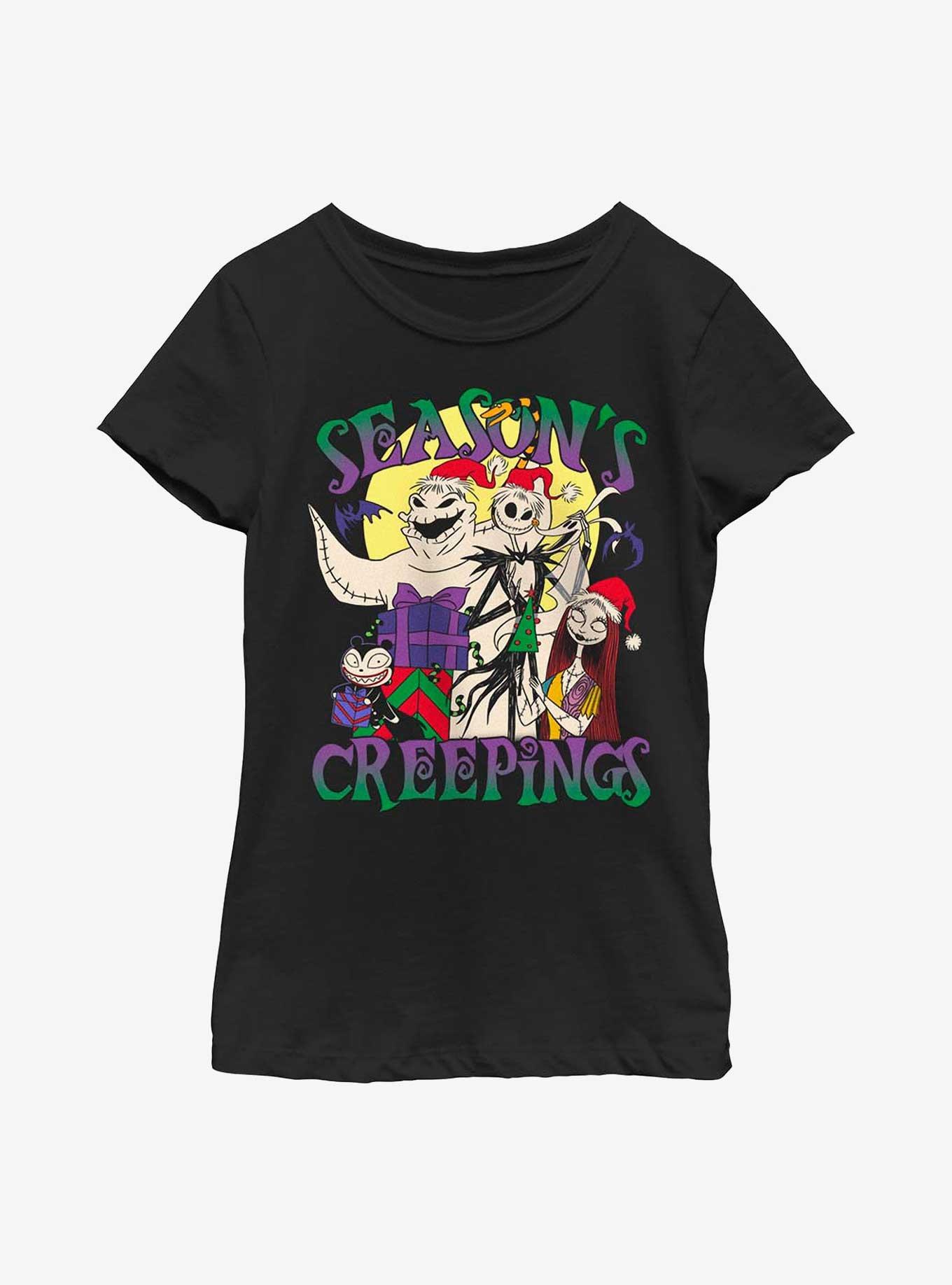The Nightmare Before Christmas Season's Creepings Youth Girls T-Shirt, BLACK, hi-res