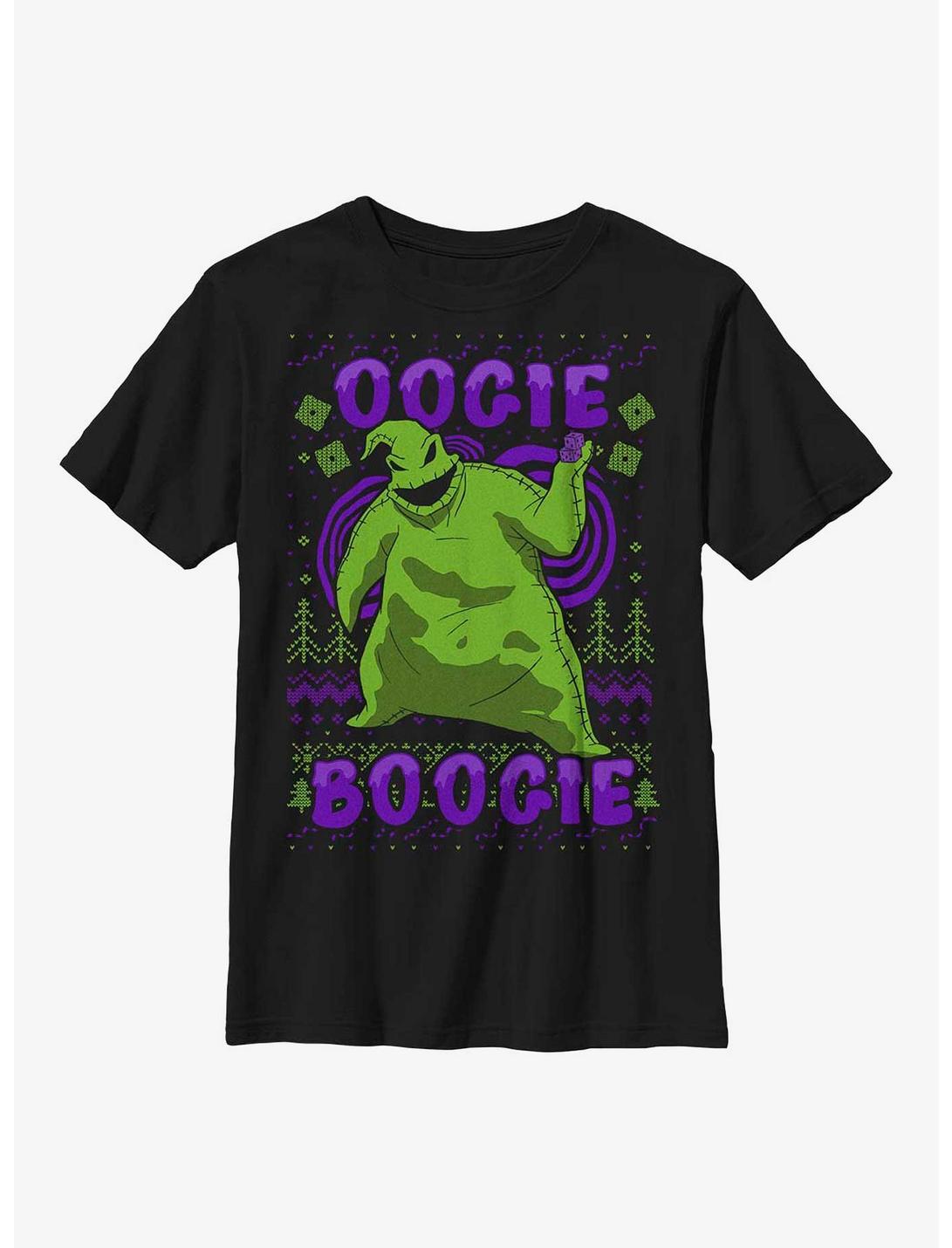 The Nightmare Before Christmas Oogie Boogie Ugly Sweater Youth T-Shirt, BLACK, hi-res
