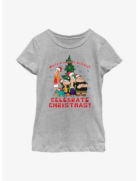 Disney Phineas And Ferb Celebrate Christmas Youth Girls T-Shirt, , hi-res