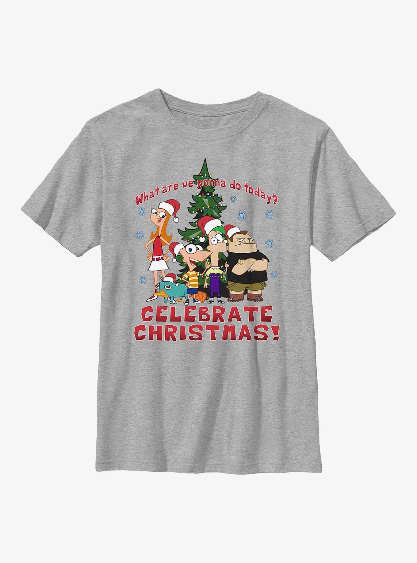 Disney Phineas And Ferb Celebrate Christmas Youth T-Shirt, , hi-res