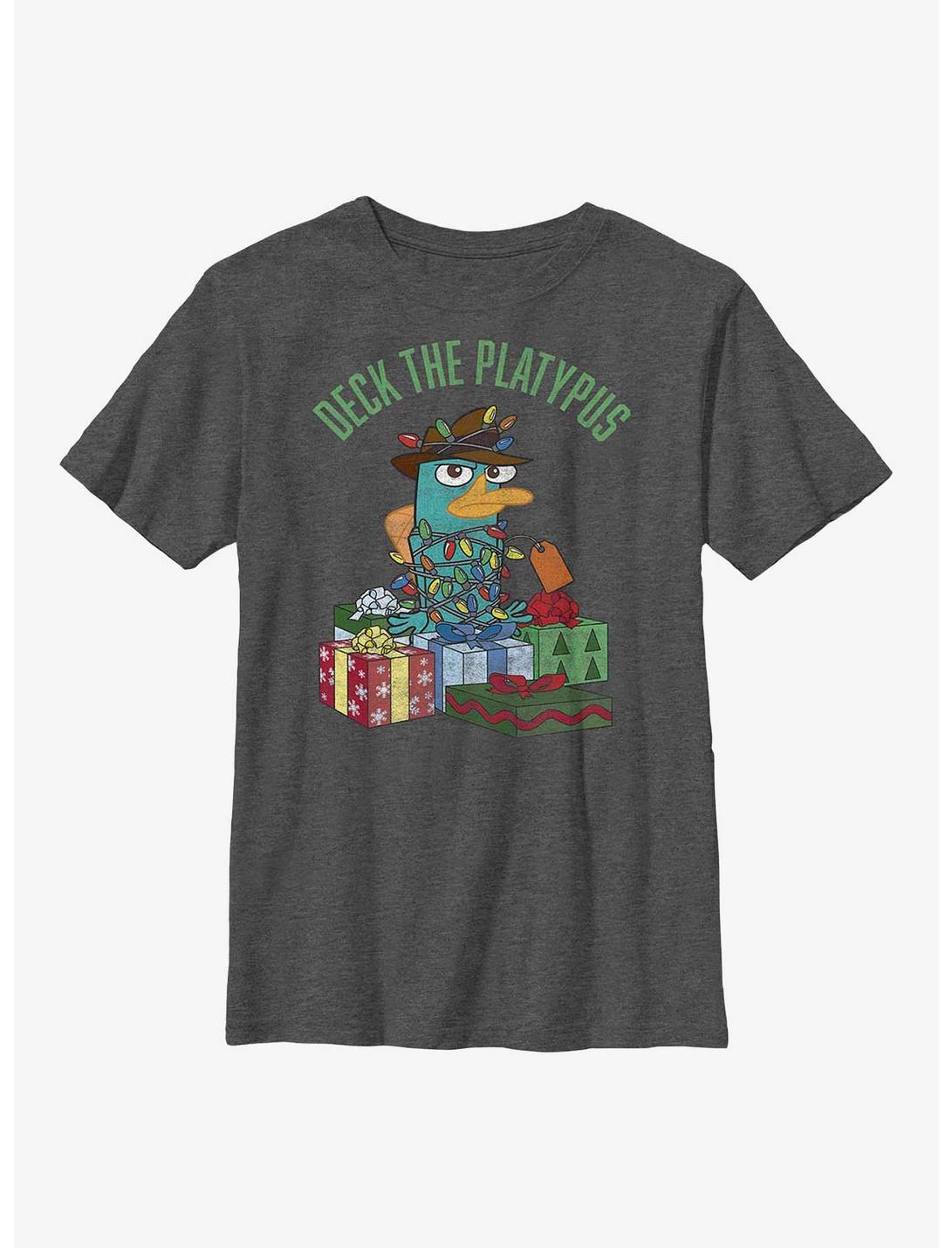 Disney Phineas And Ferb Deck The Platypus Youth T-Shirt, CHAR HTR, hi-res