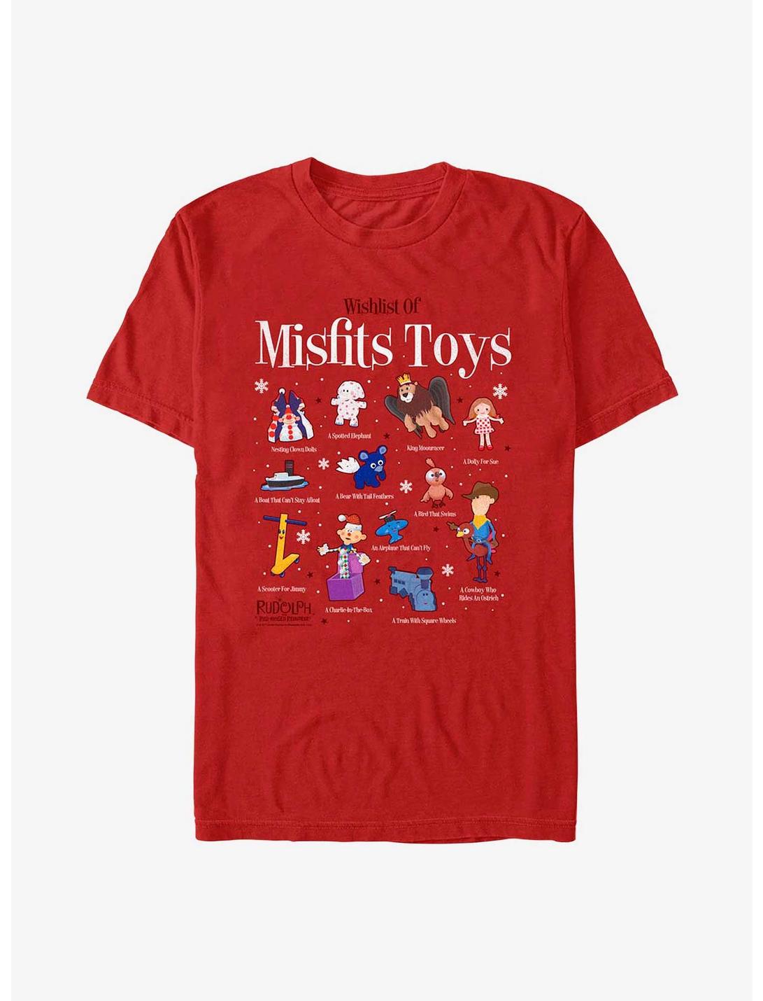 Rudolph The Red-Nosed Reindeer Misfit Wishlist T-Shirt, RED, hi-res