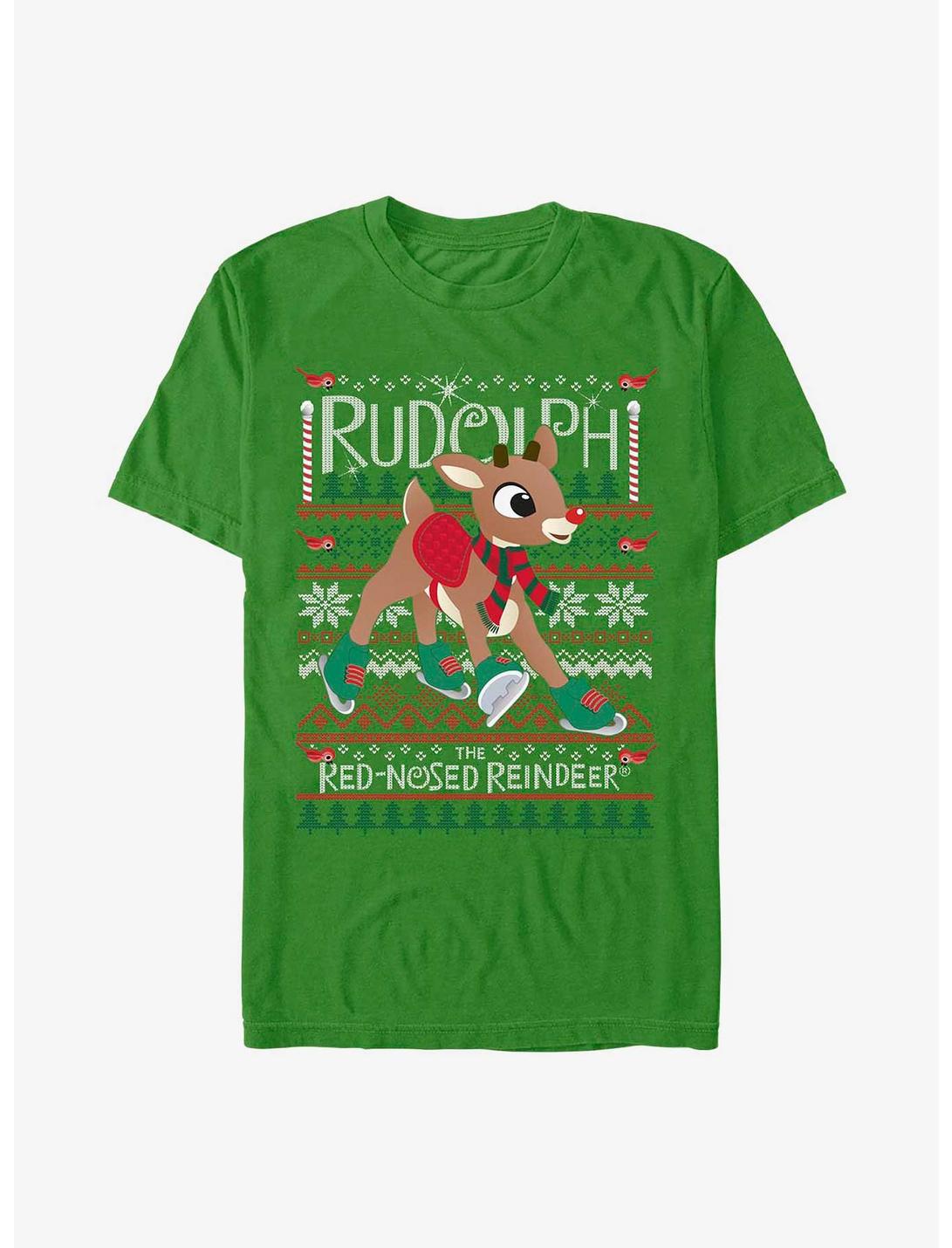 Rudolph The Red-Nosed Reindeer Ugly Sweater T-Shirt, KELLY, hi-res