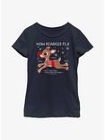 Rudolph The Red-Nosed Reindeer How To Fly Youth Girls T-Shirt, NAVY, hi-res