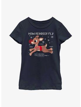 Rudolph The Red-Nosed Reindeer How To Fly Youth Girls T-Shirt, , hi-res