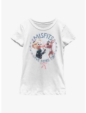 Rudolph The Red-Nosed Reindeer Misfits Have More Fun Youth Girls T-Shirt, , hi-res