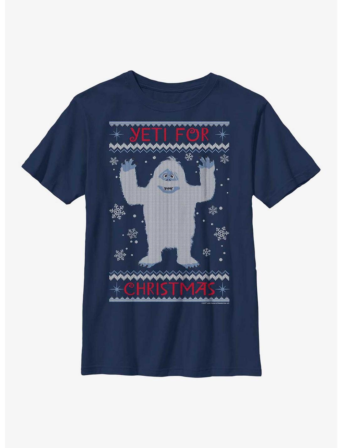 Rudolph The Red-Nosed Reindeer Yeti For Christmas Ugly Sweater Youth T-Shirt, NAVY, hi-res