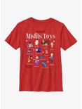 Rudolph The Red-Nosed Reindeer Misfit Wishlist Youth T-Shirt, RED, hi-res