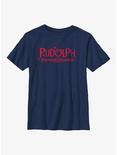 Rudolph The Red-Nosed Reindeer Logo Youth T-Shirt, NAVY, hi-res