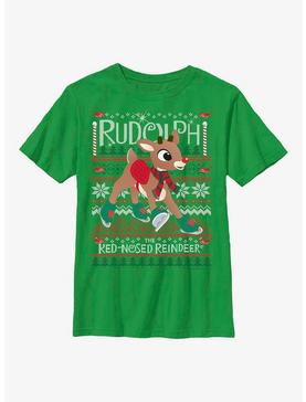 Rudolph The Red-Nosed Reindeer Ugly Sweater Youth T-Shirt, , hi-res