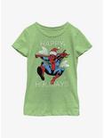 Marvel Spider-Man Happy Holidays Youth Girls T-Shirt, GRN APPLE, hi-res