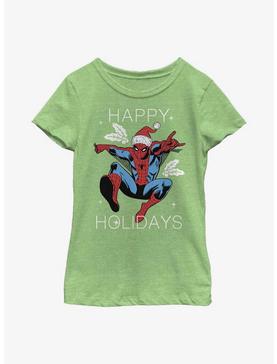 Marvel Spider-Man Happy Holidays Youth Girls T-Shirt, , hi-res