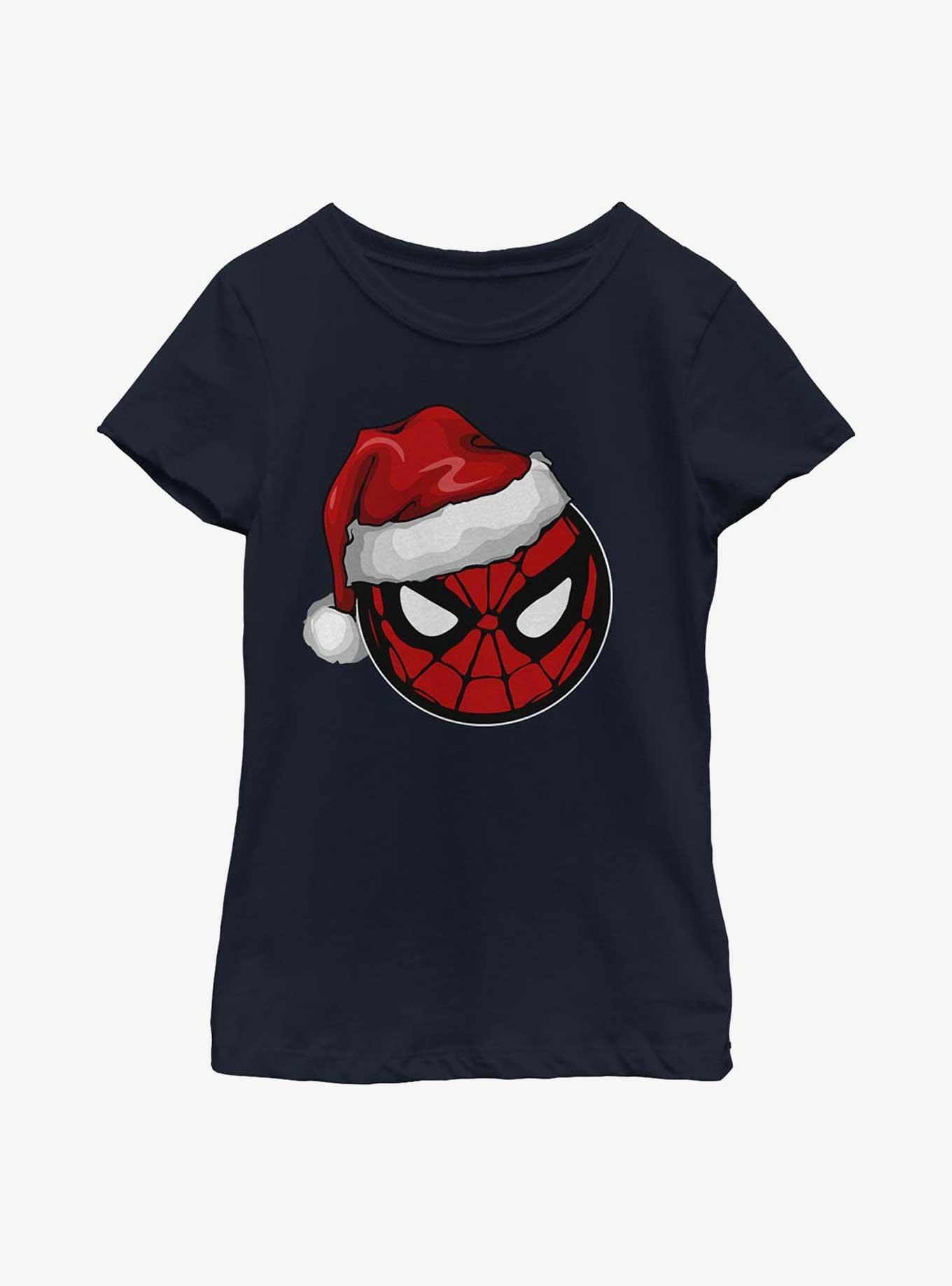 Marvel Spider-Man Spidey Santa Hat Youth Girls T-Shirt, , hi-res