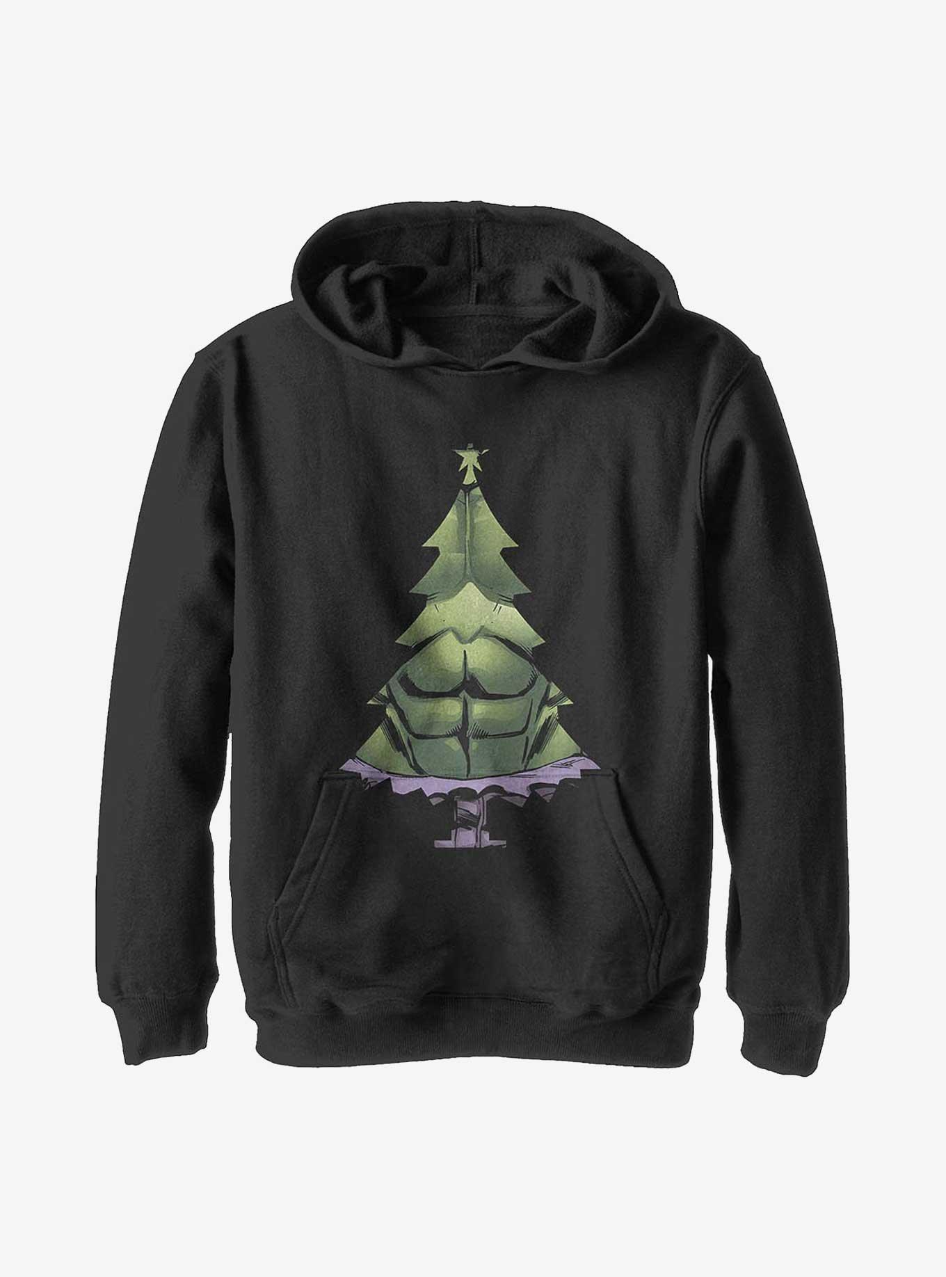 Marvel Avengers The Hulk Christmas Tree Youth Hoodie, , hi-res