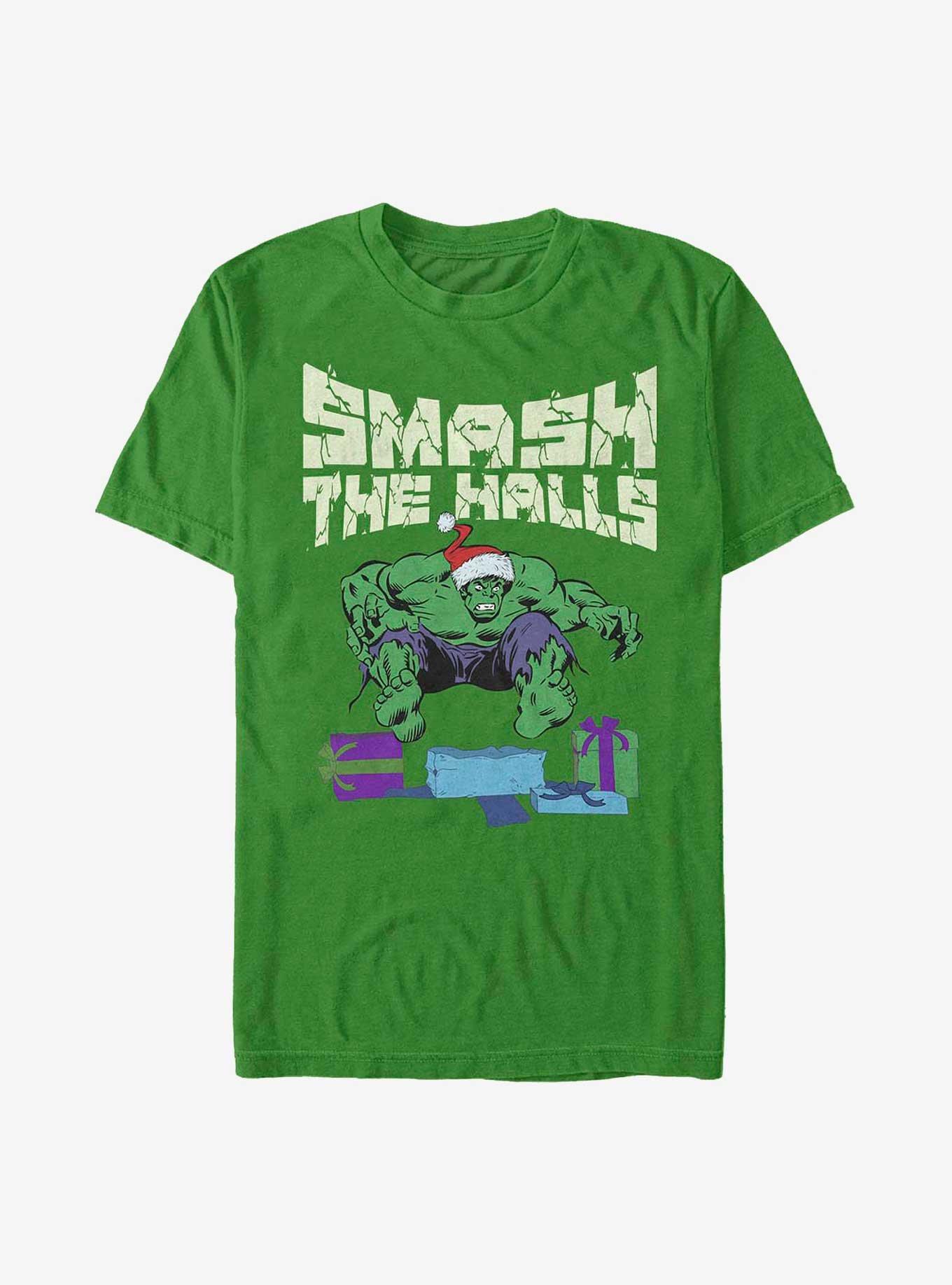 Marvel The Hulk Smash The Halls T-Shirt GREEN BoxLunch