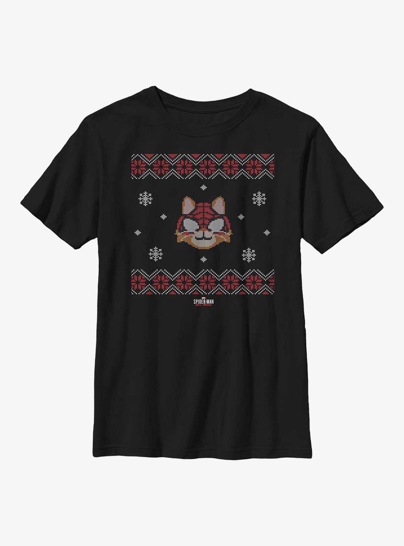 Marvel Spider-Man Spider-Cat Sweater Pattern Youth T-Shirt, , hi-res