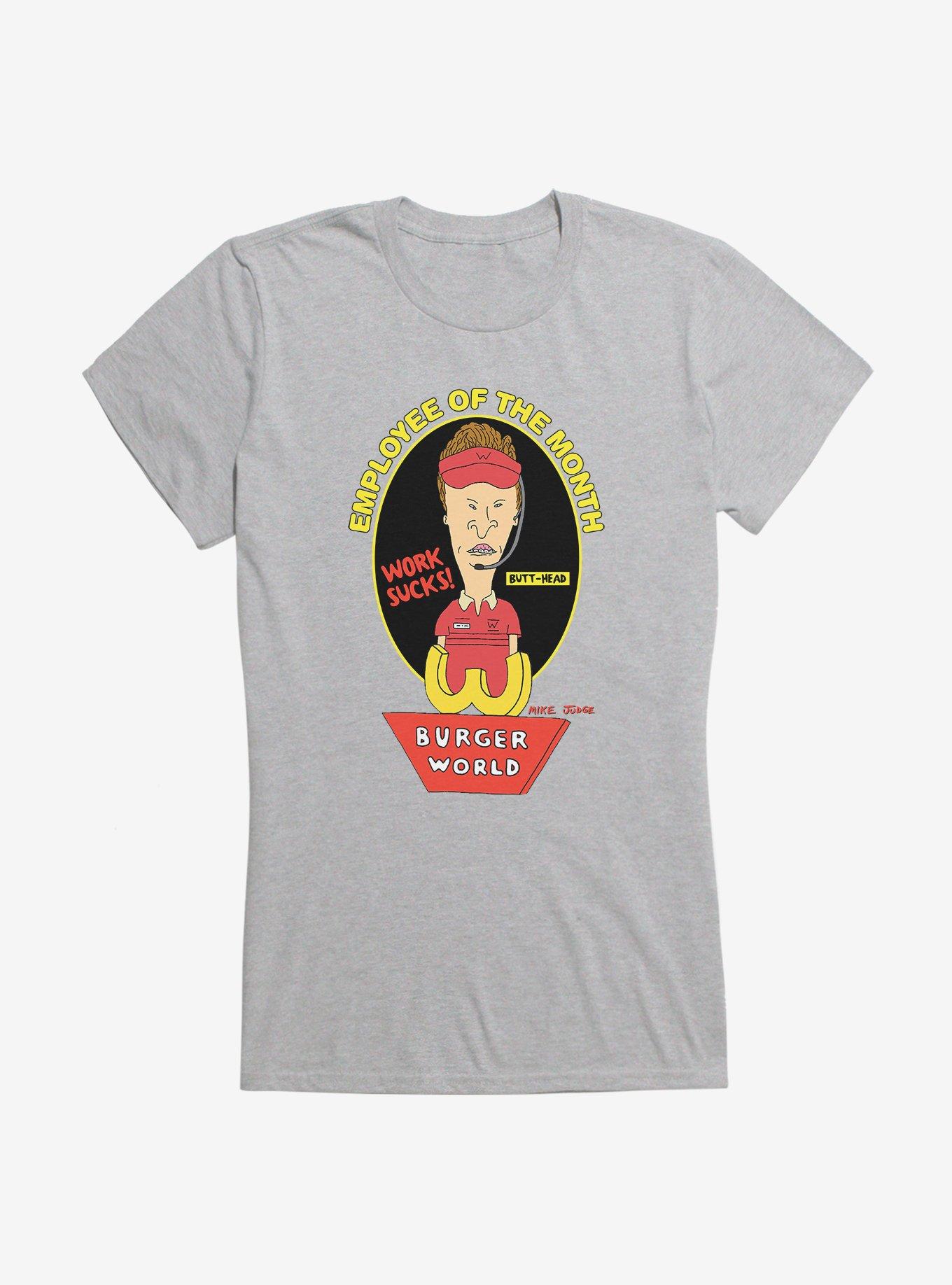 Beavis And Butthead Burger World Girls T-Shirt, HEATHER, hi-res