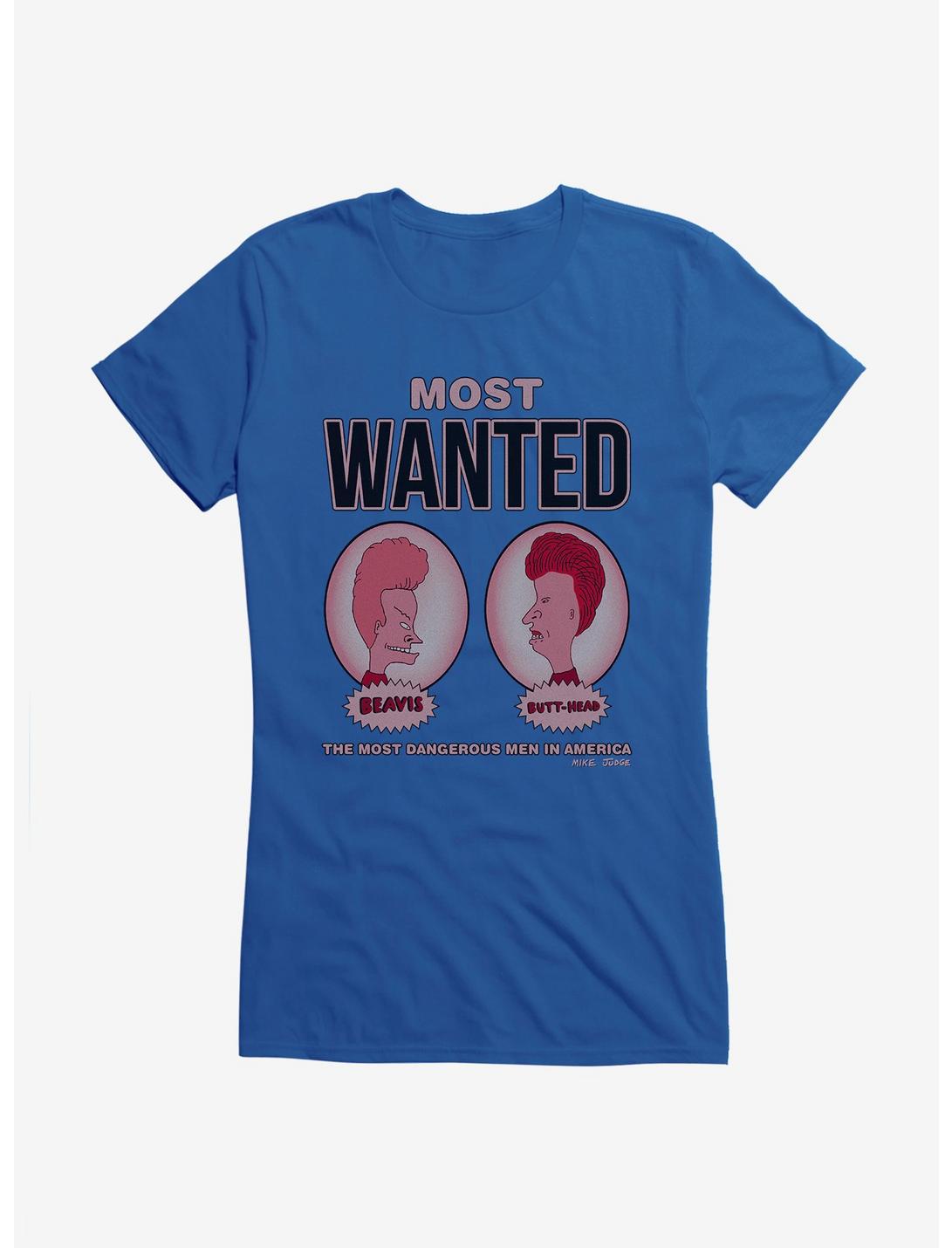 Beavis And Butthead Most Wanted Girls T-Shirt, ROYAL, hi-res