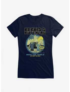 Beavis And Butthead Rock The World Girls T-Shirt, NAVY, hi-res