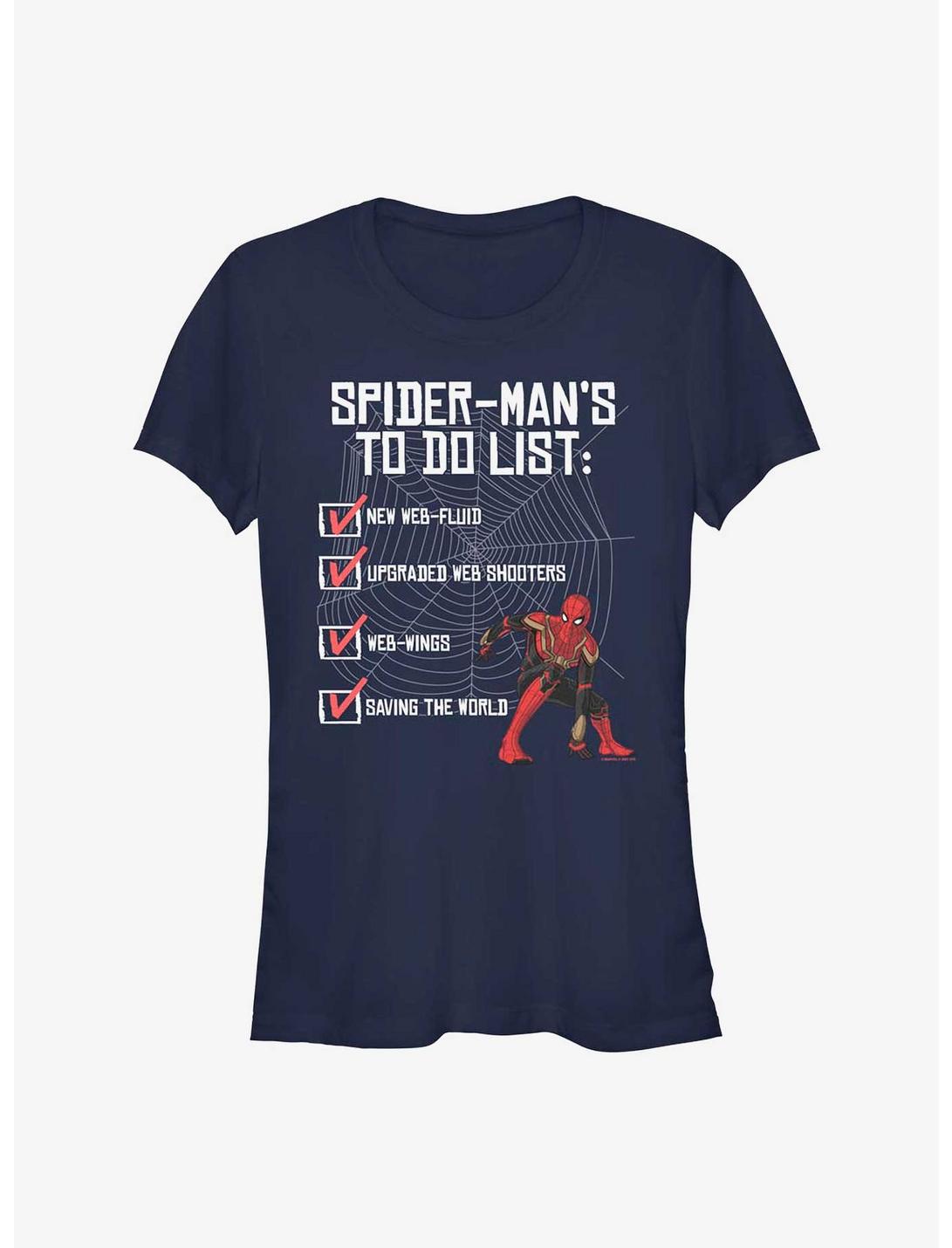 Marvel Spider-Man: No Way Home To Do List Girls T-Shirt, NAVY, hi-res