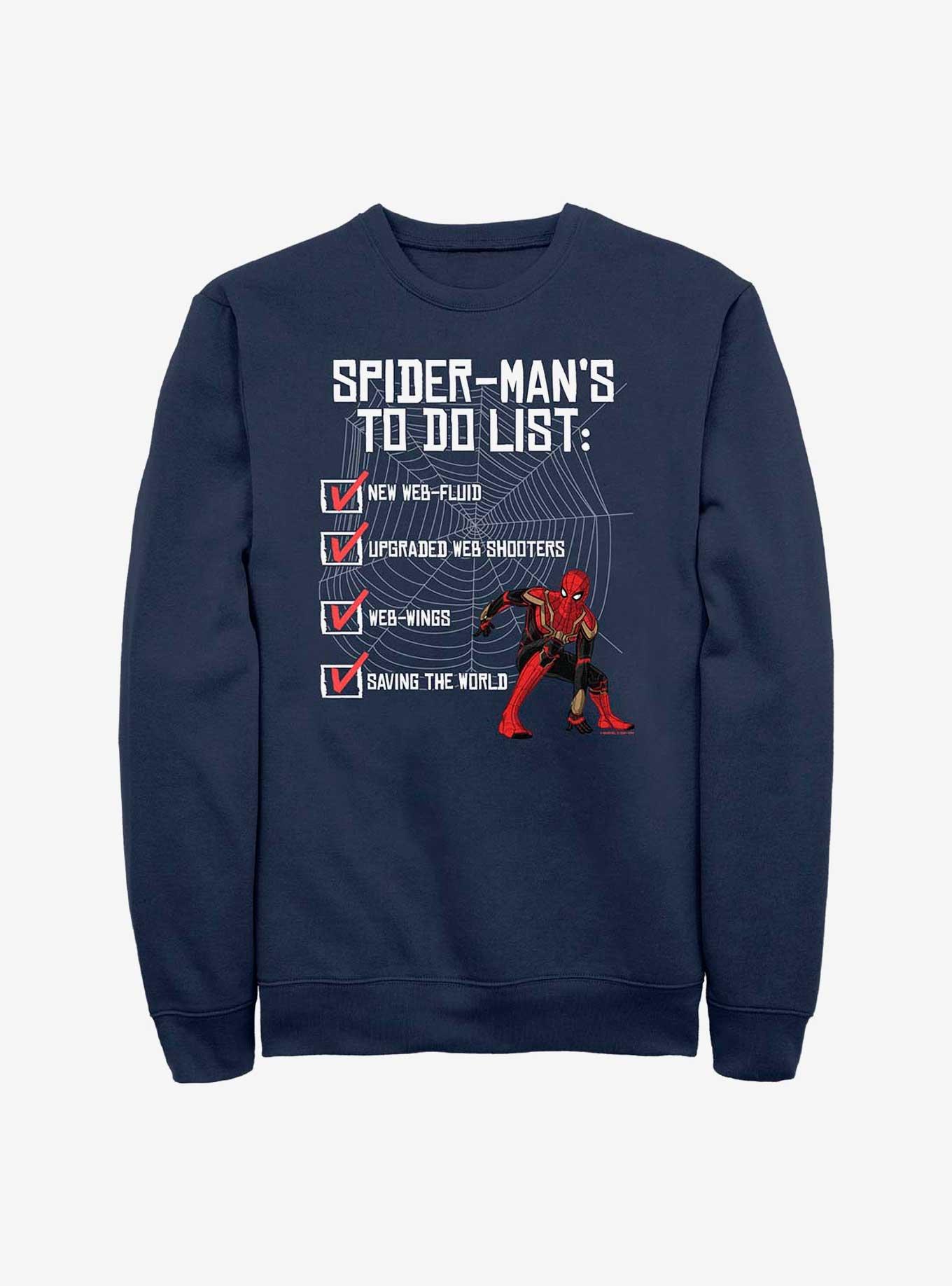 Marvel Spider-Man: No Way Home To Do List Crew Sweatshirt, NAVY, hi-res