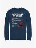 Marvel Spider-Man: No Way Home To Do List Long-Sleeve T-Shirt, NAVY, hi-res