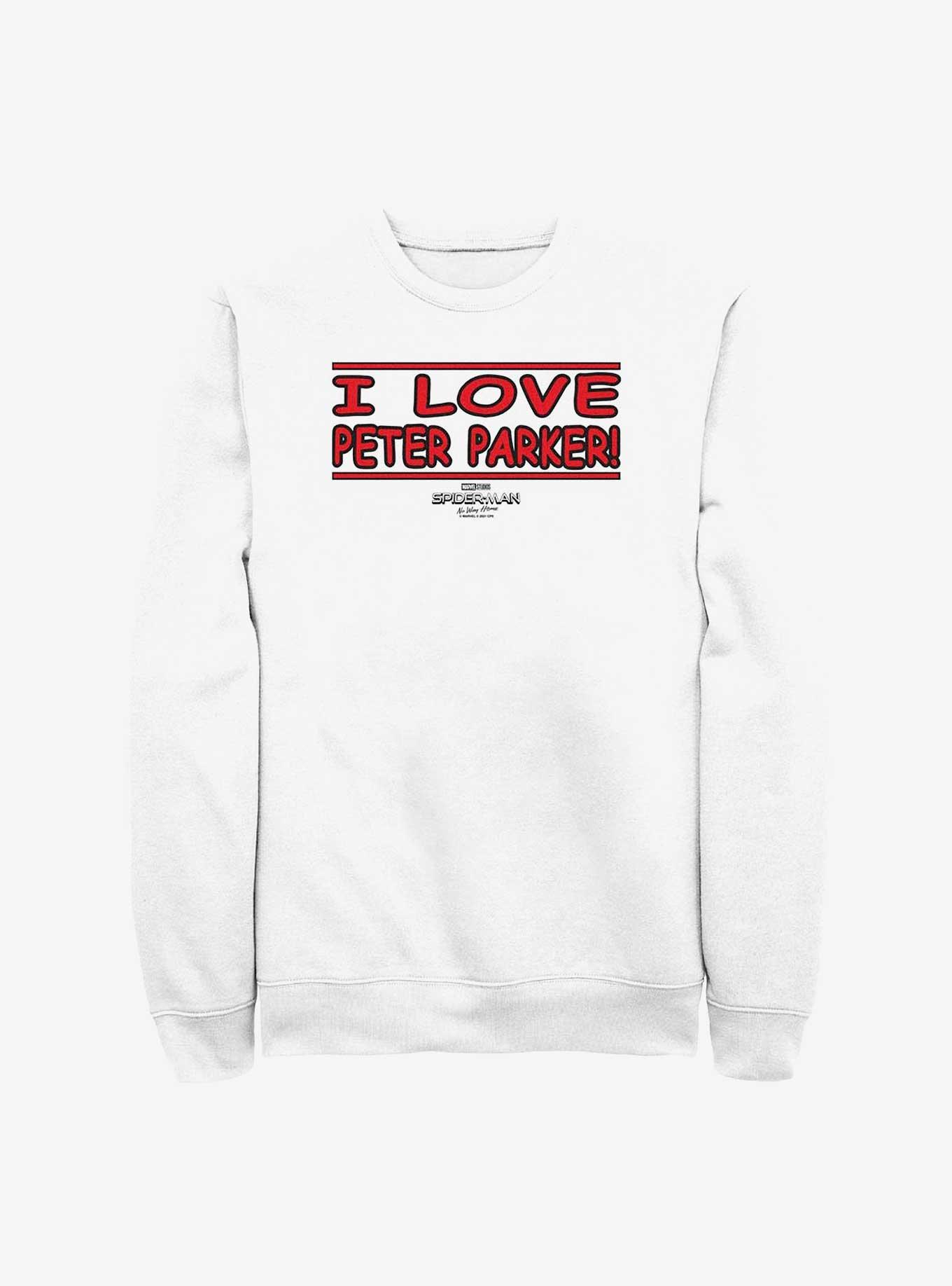 Marvel Spider-Man: No Way Home I Love Peter Parker Crew Sweatshirt, WHITE, hi-res