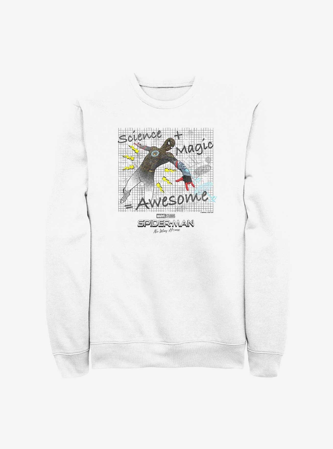 Marvel Spider-Man: No Way Home Science And Magic Crew Sweatshirt, WHITE, hi-res