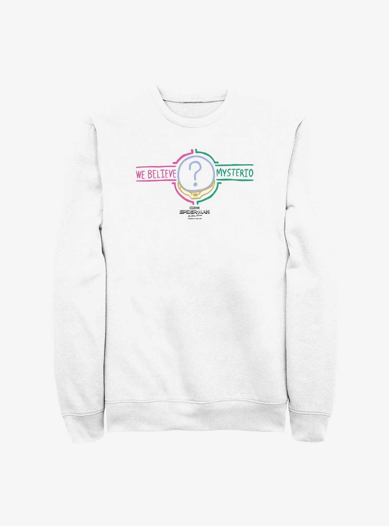 Marvel Spider-Man: No Way Home We Believe Mysterio Question Crew Sweatshirt, , hi-res