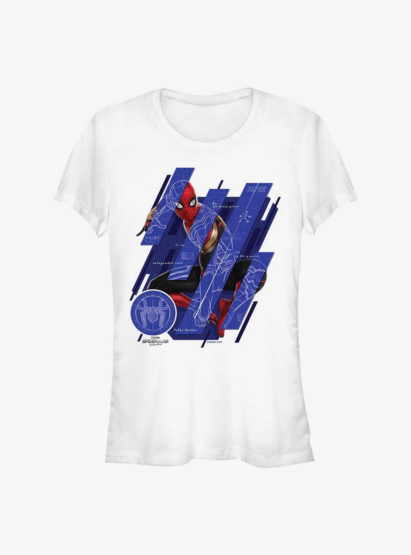 Marvel Spider-Man: No Way Home Schematic Panels Girls T-Shirt, WHITE, hi-res
