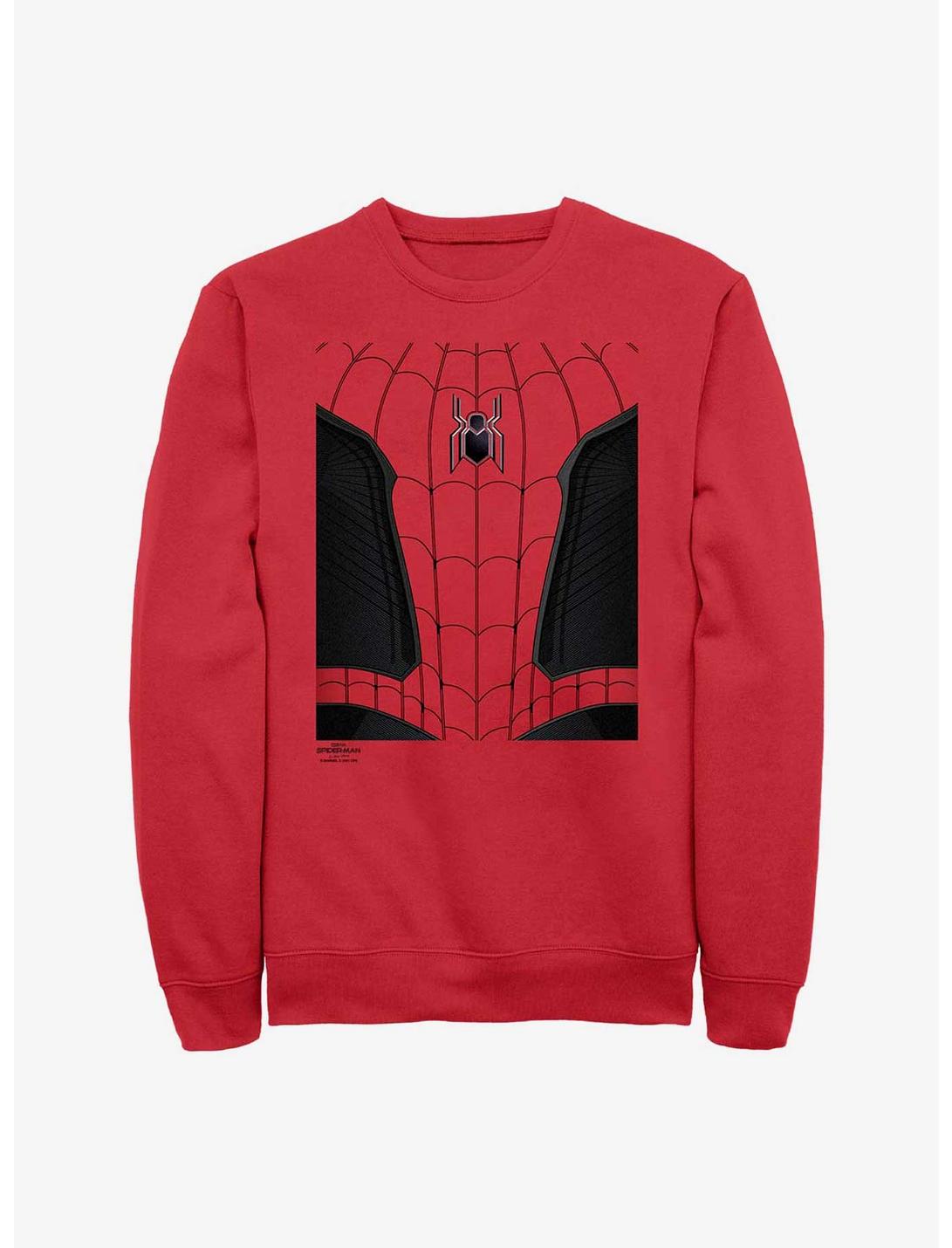 Marvel Spider-Man: No Way Home Spider Suit Crew Sweatshirt, RED, hi-res