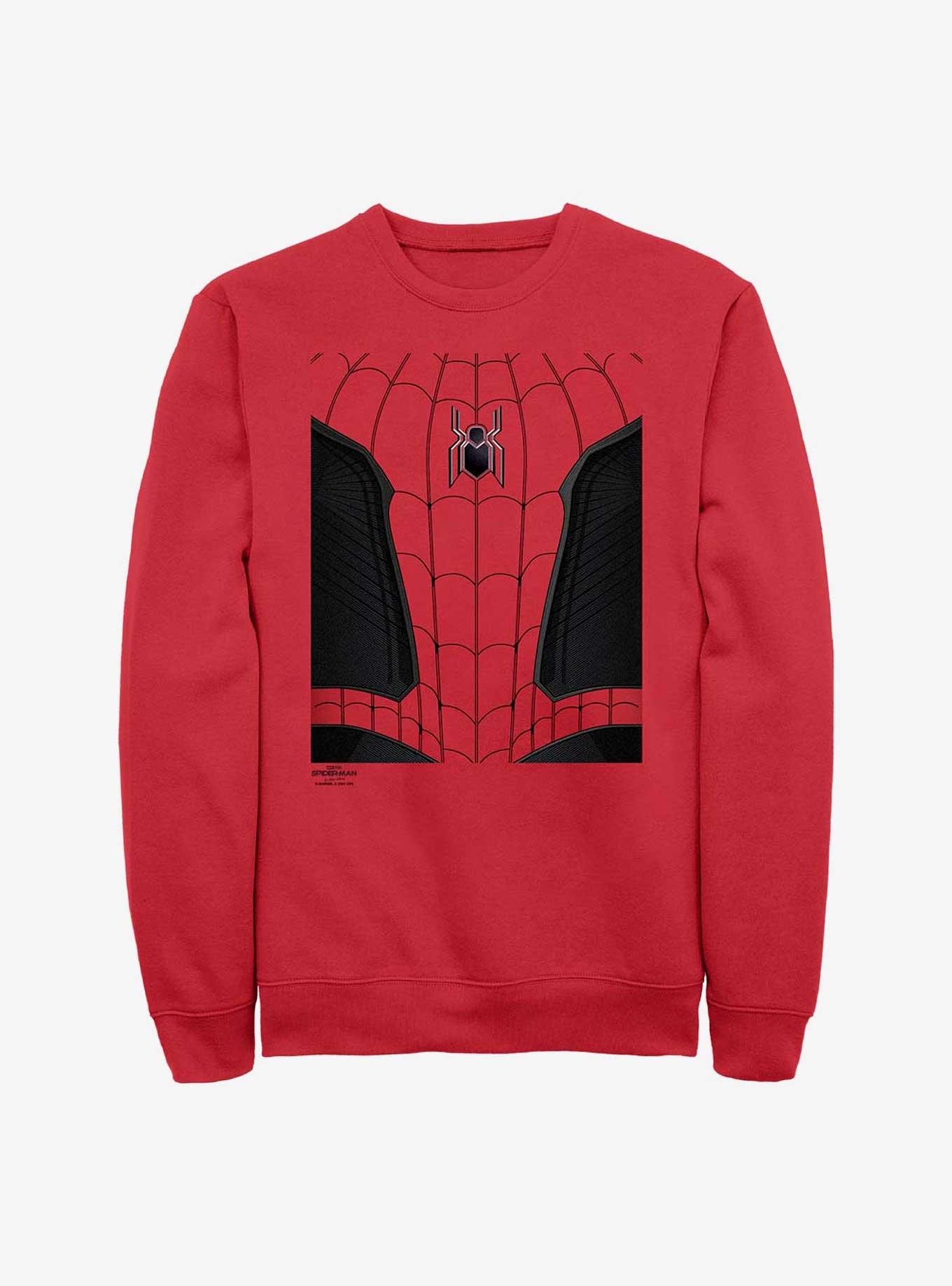 Marvel Spider-Man: No Way Home Spider Suit Crew Sweatshirt, RED, hi-res