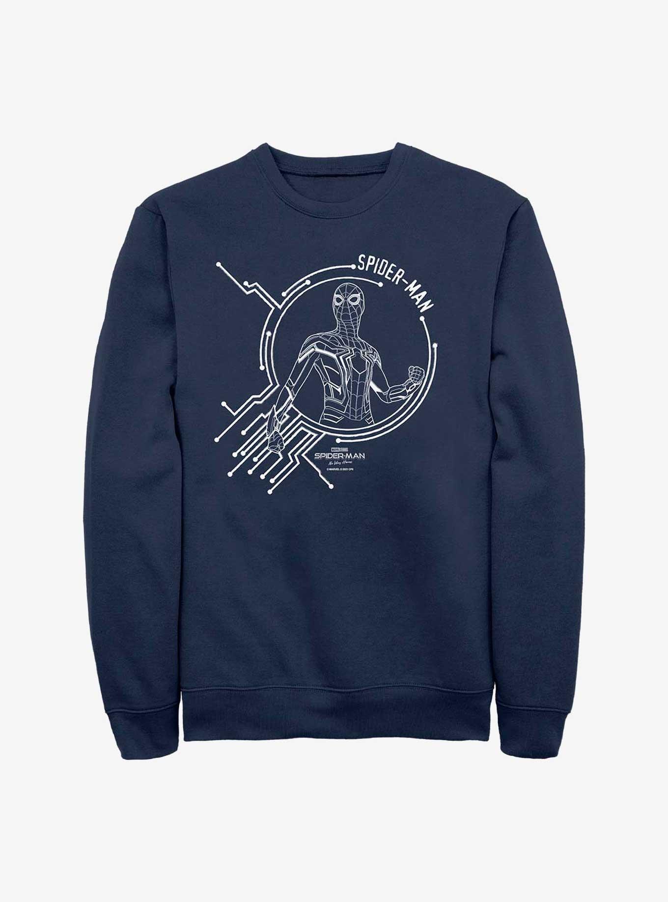 Marvel Spider-Man: No Way Home White Tech Crew Sweatshirt, , hi-res