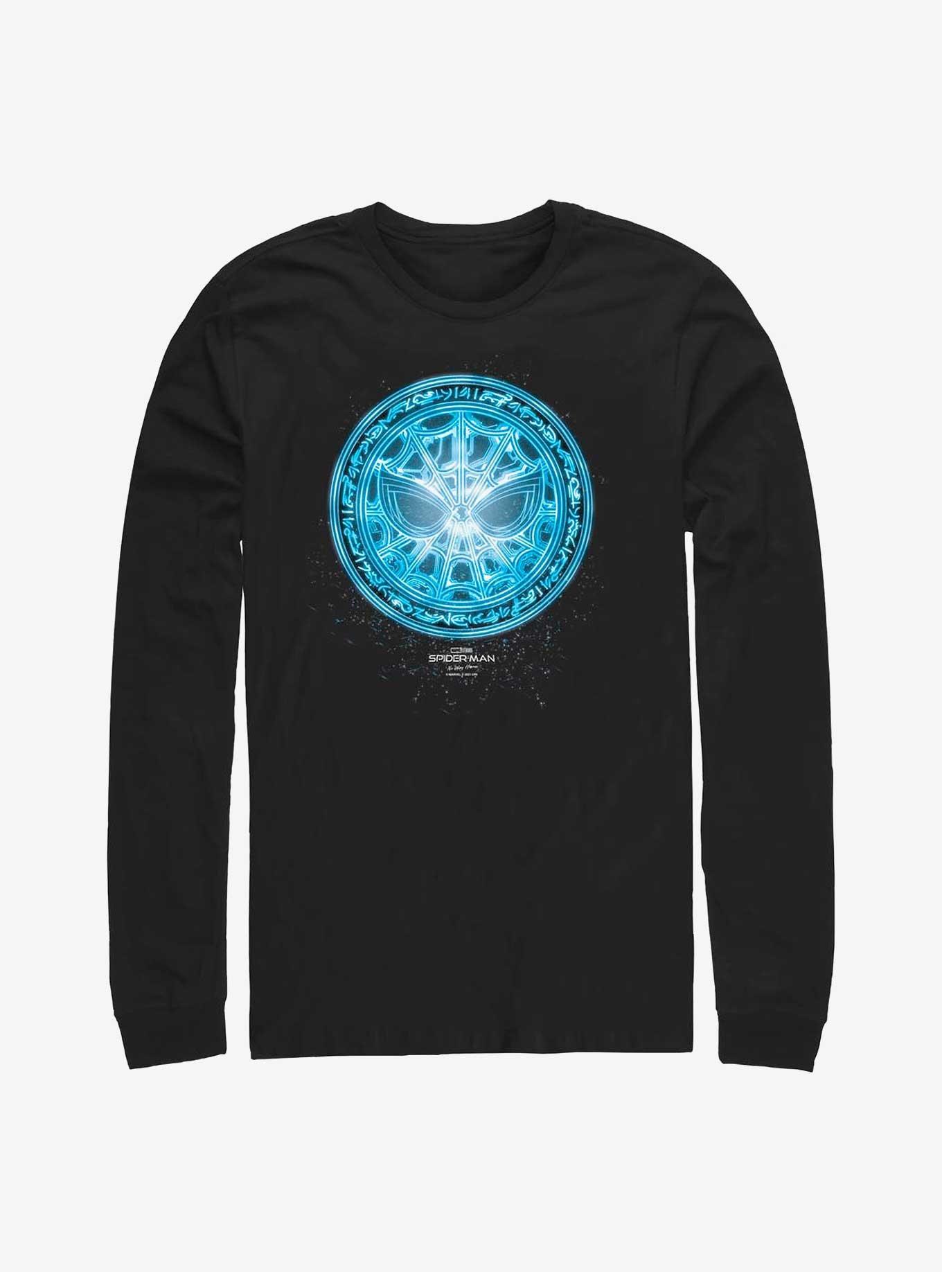 Marvel Spider-Man: No Way Home Blue Spidey Rune Long-Sleeve T-Shirt, BLACK, hi-res