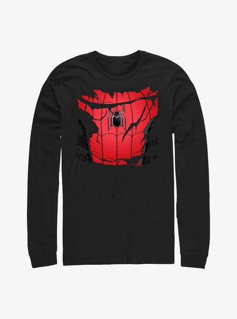 Marvel Spider-Man: No Way Home Torn Suit Long-Sleeve T-Shirt - BLACK ...