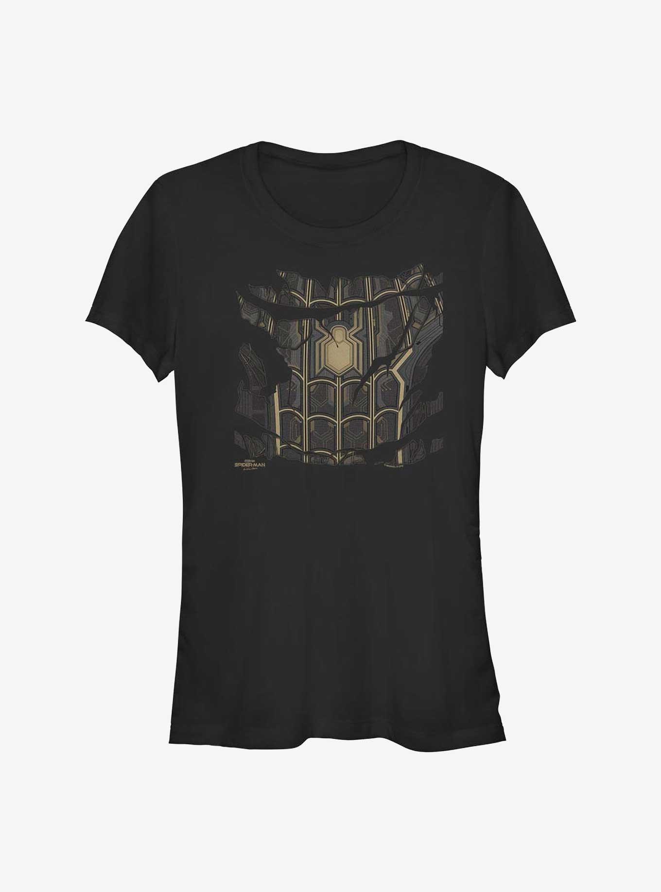 Marvel Spider-Man: No Way Home Black Ripped Suit Girls T-Shirt, BLACK, hi-res