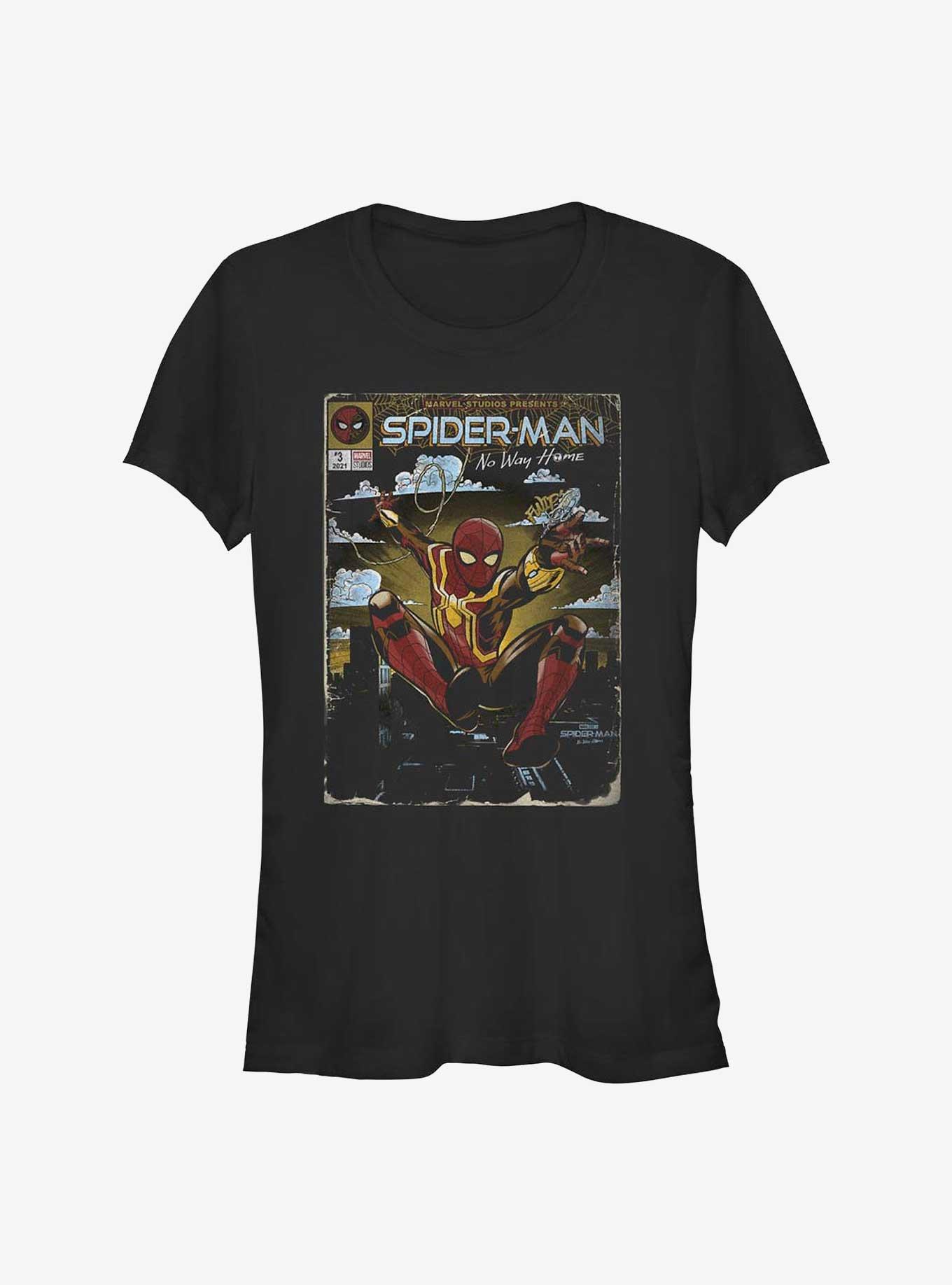 Marvel Spider-Man: No Way Home Comic Cover Girls T-Shirt, BLACK, hi-res