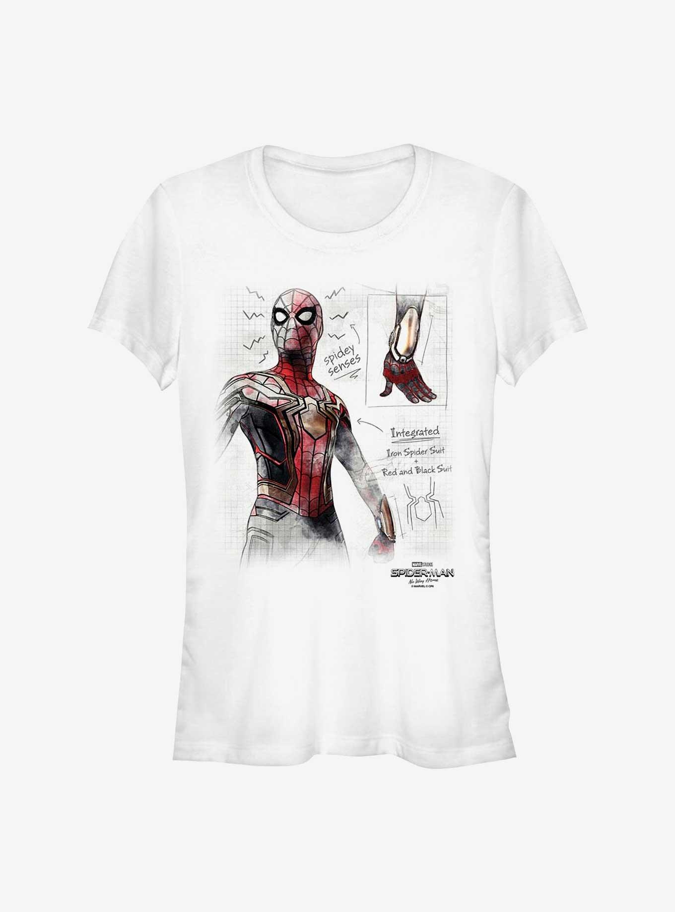 Marvel Spider-Man: No Way Home Sketched Spider Girls T-Shirt, WHITE, hi-res