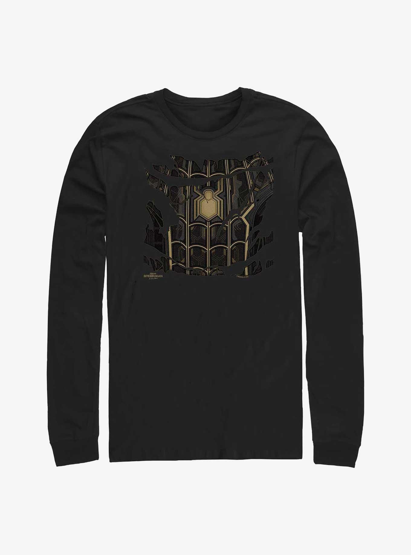 Marvel Spider-Man: No Way Home Black Ripped Suit Long-Sleeve T-Shirt, , hi-res