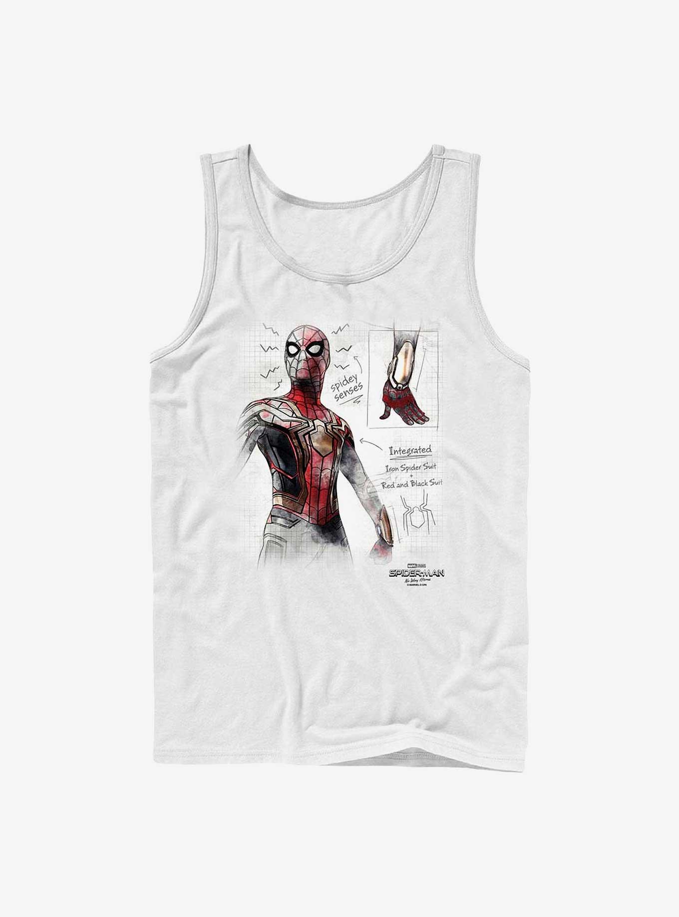 Marvel Spider-Man: No Way Home Sketched Spider Tank, WHITE, hi-res