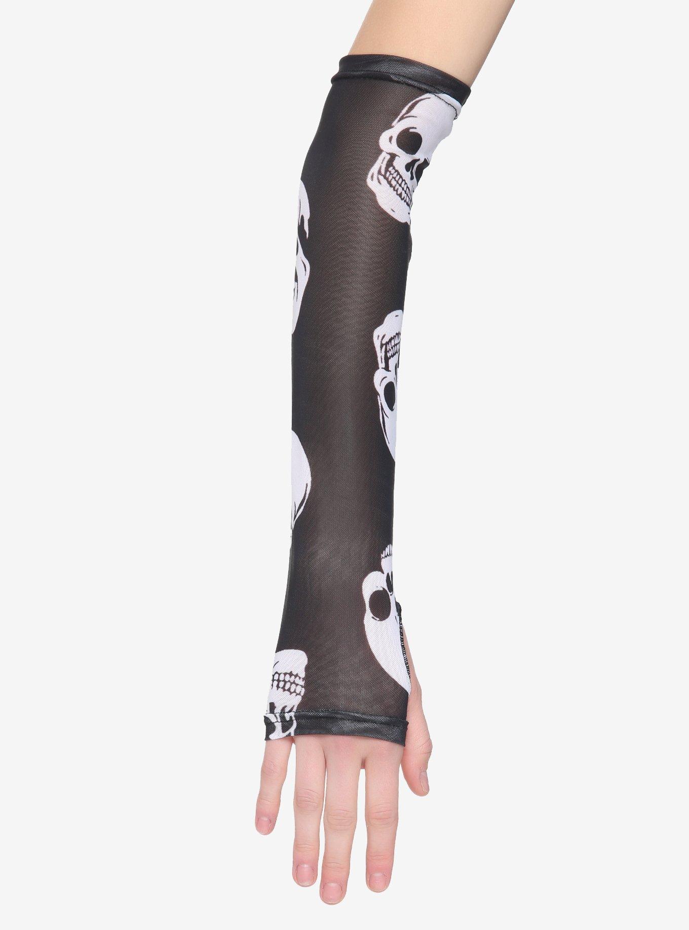 Black & White Skull Arm Warmers Hot Topic