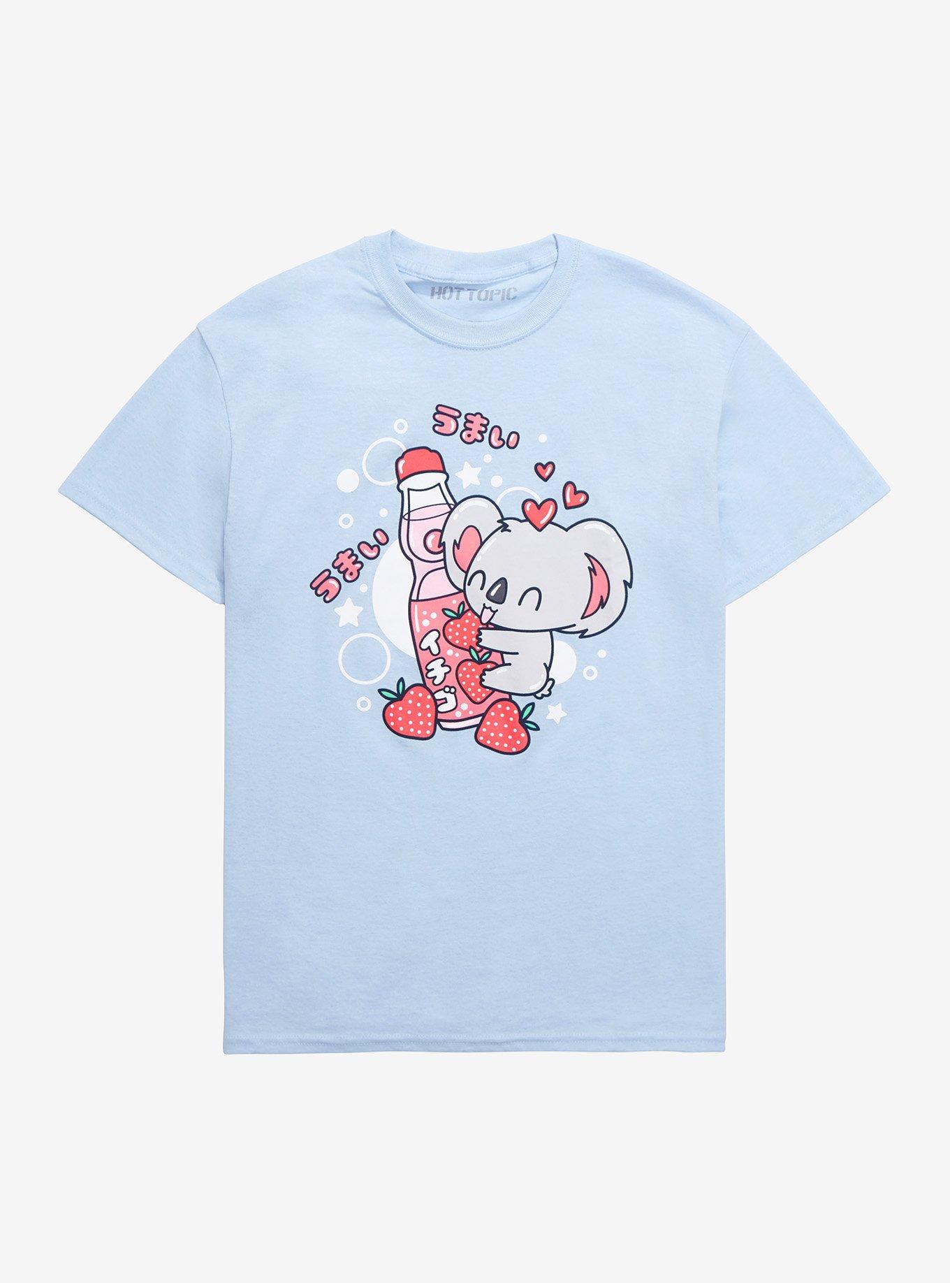 Koala With Strawberry Soda T-Shirt, LIGHT BLUE, hi-res
