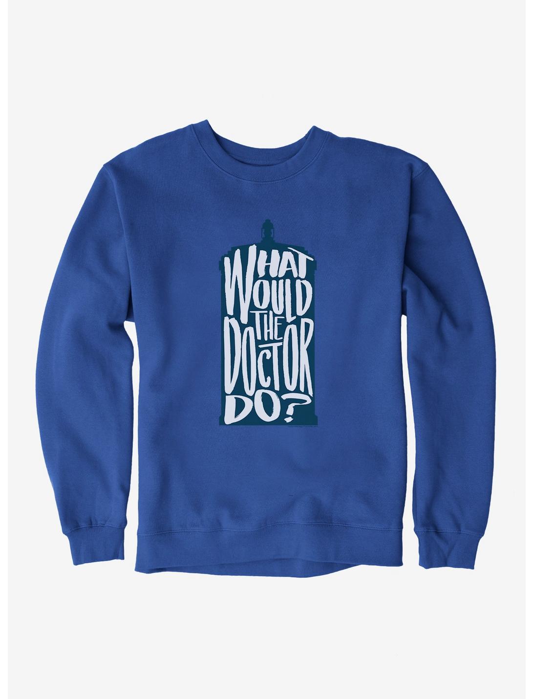 Doctor Who What Would The Doctor Do Sweatshirt, ROYAL BLUE, hi-res