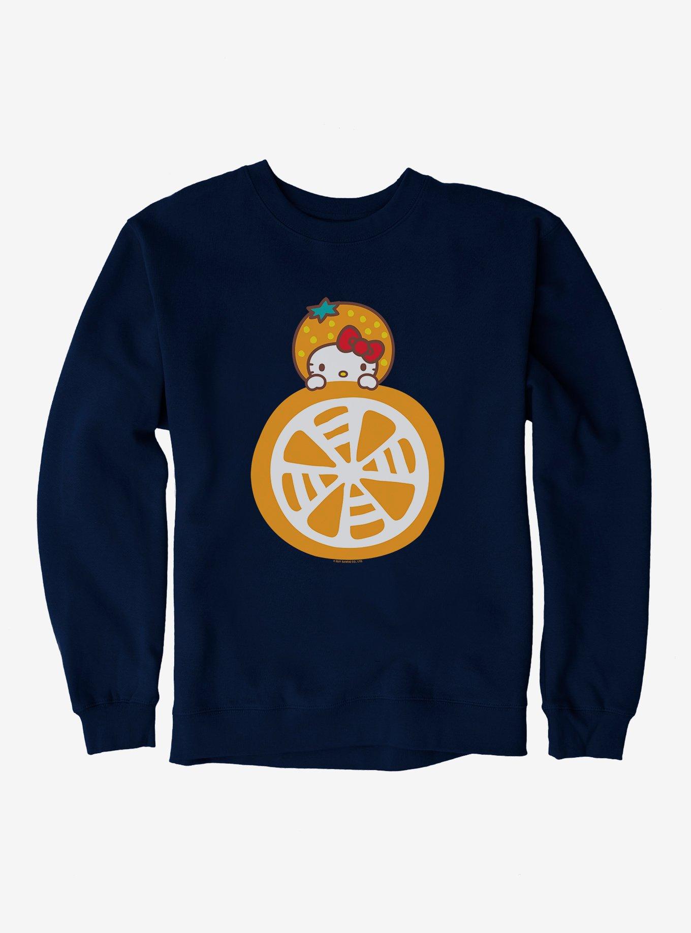Hello Kitty Five A Day Litlle Slice of Orange Sweatshirt, NAVY, hi-res